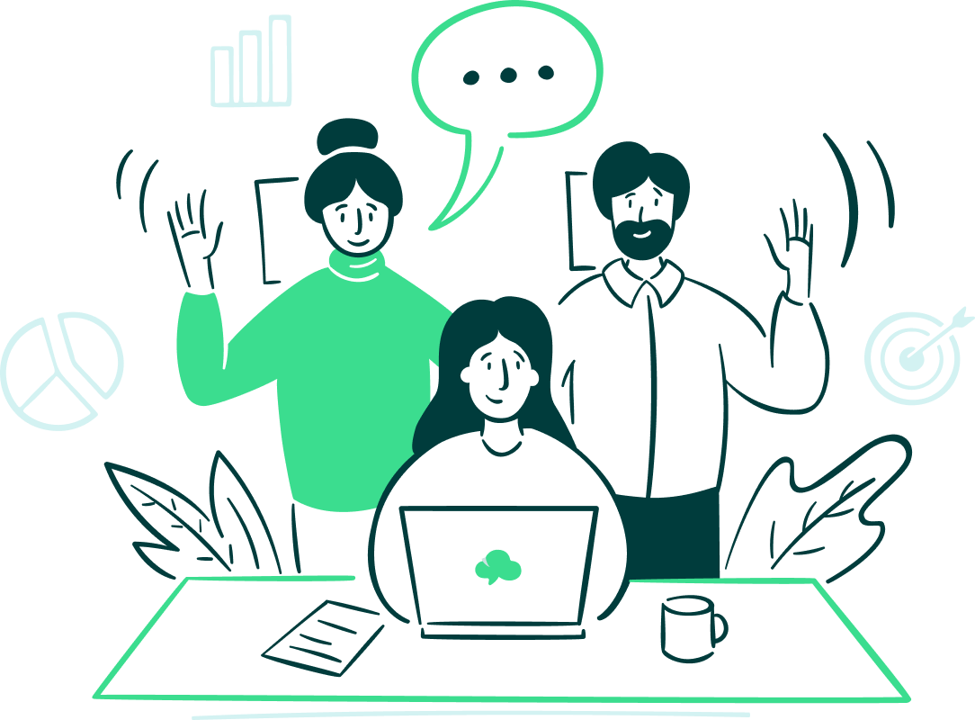 Team collaborating on digital marketing and growth strategy